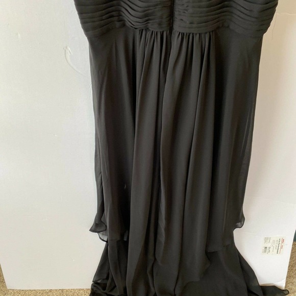 Eliza J Dress Women’s 6 Embellished Tiered Chiffon Halter Gown Black Rhinestones - Picture 10 of 12